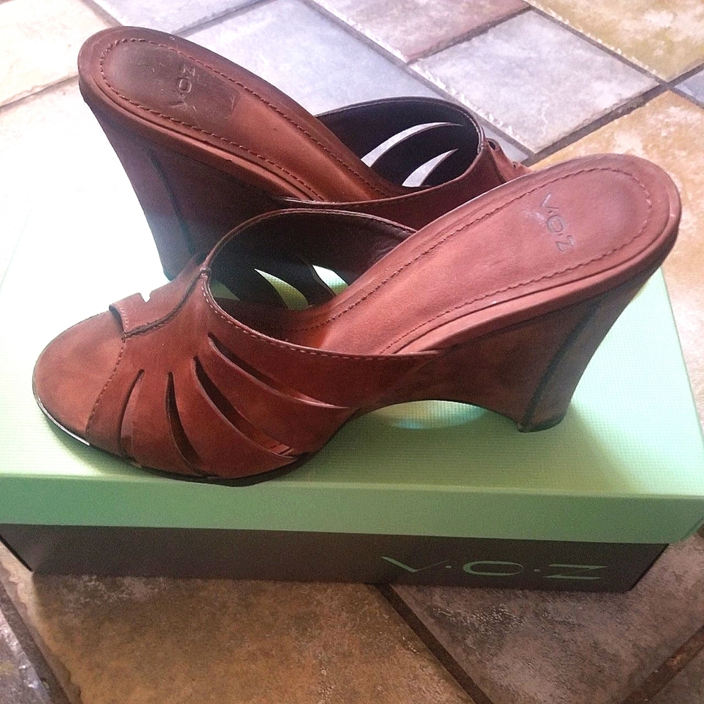 V.O.Z Rich brown suede Wedge Slide.